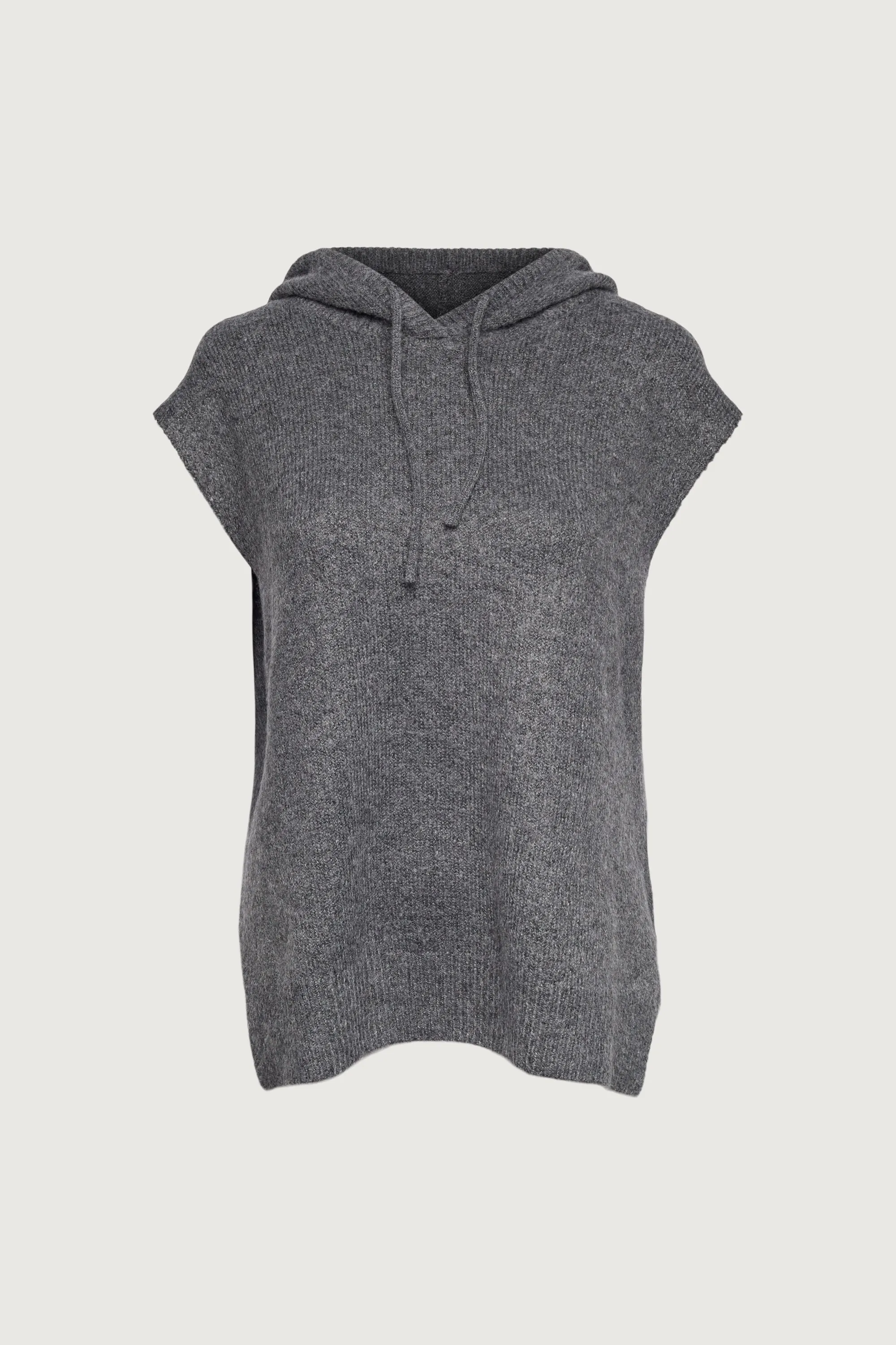 KNIT SLEEVELESS HOODIE