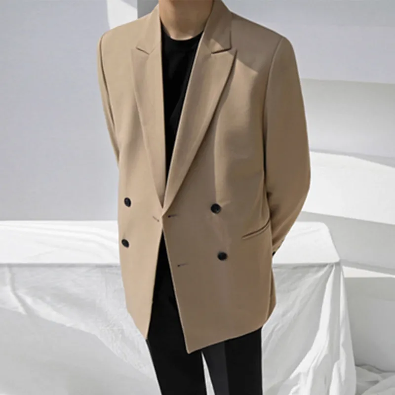 [Korean Style] 2 Colors Double Breasted Oversize Blazer