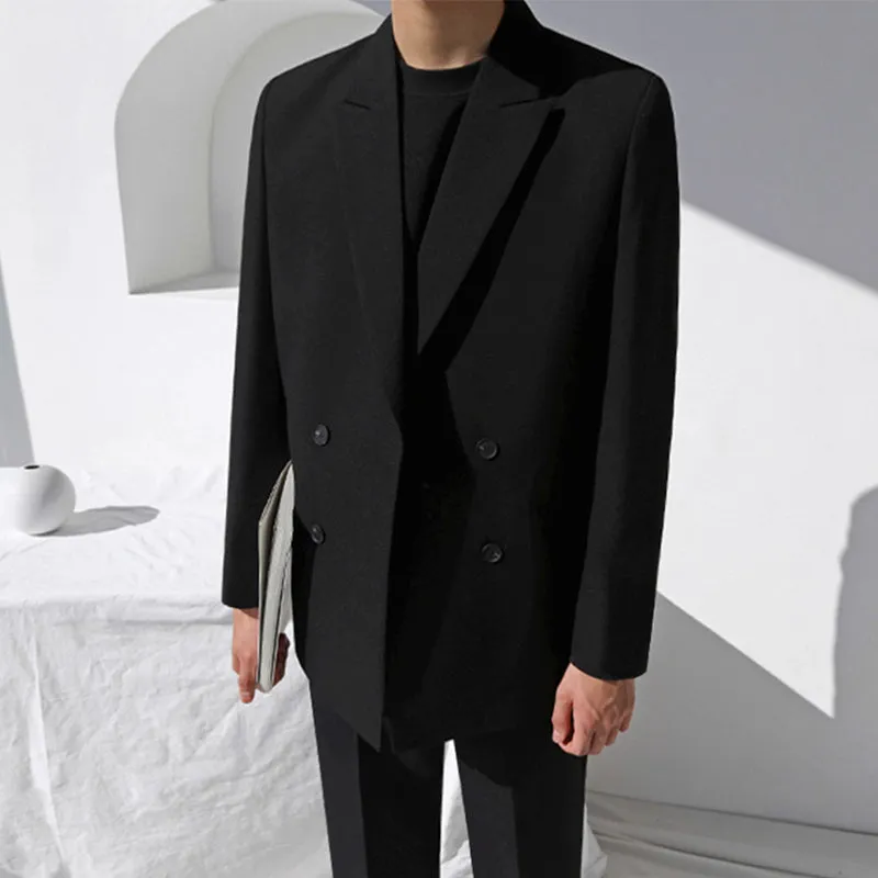 [Korean Style] 2 Colors Double Breasted Oversize Blazer