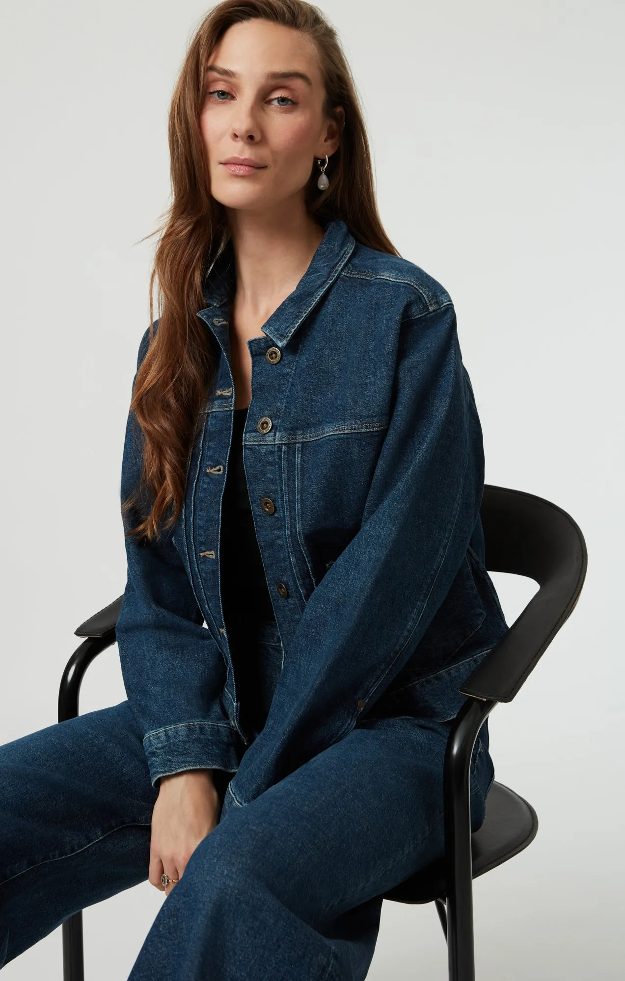 LAUREL DENIM JACKET IN DARK BLUE DENIM