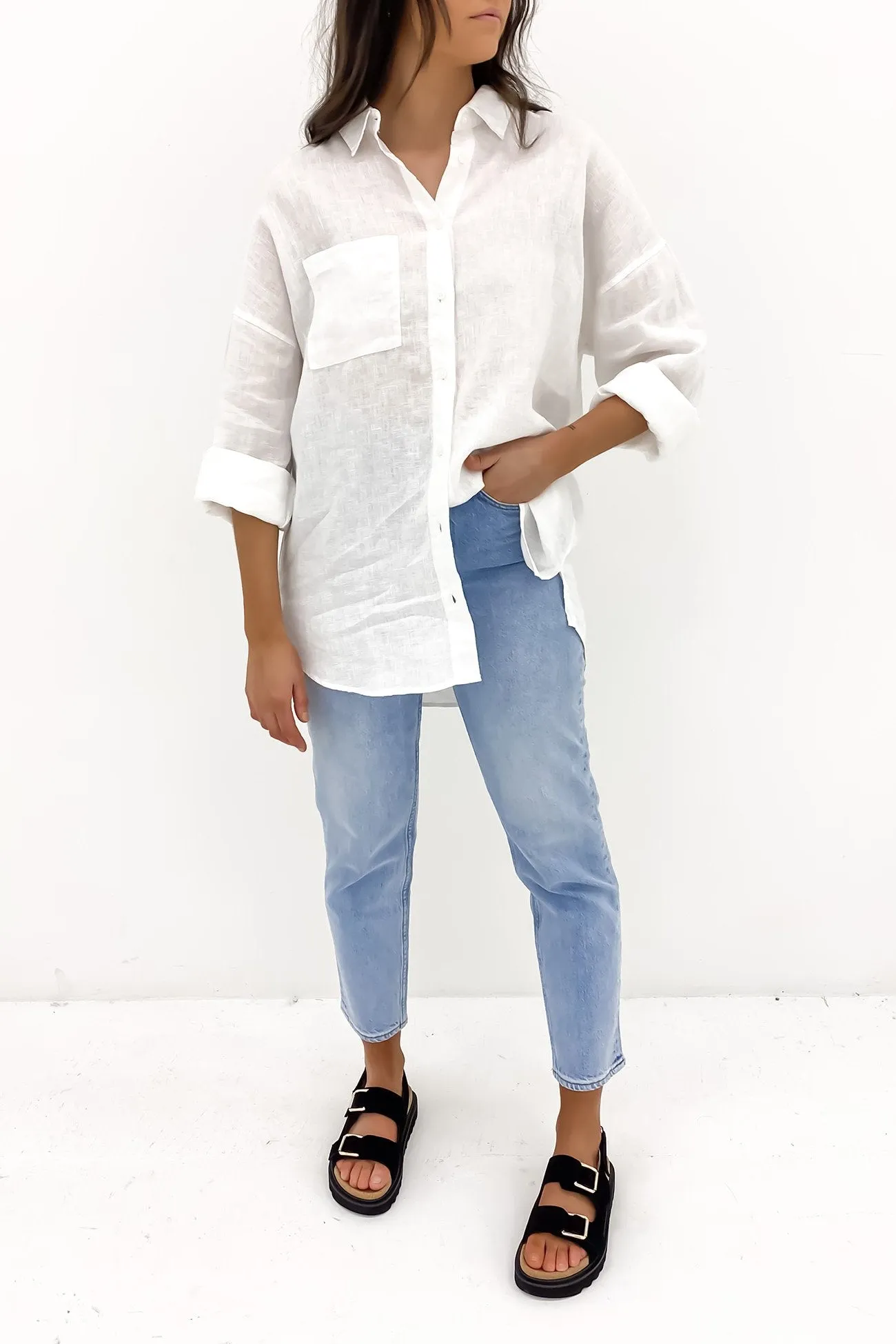 Lounge Heritage Linen Shirt White