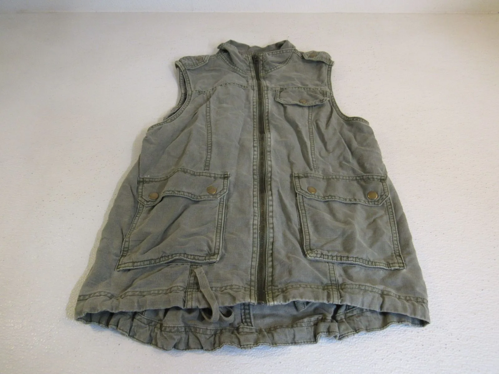 Lucky Brand Vest Jacket Khali Cotton Linen Female Adult Size M -- Used