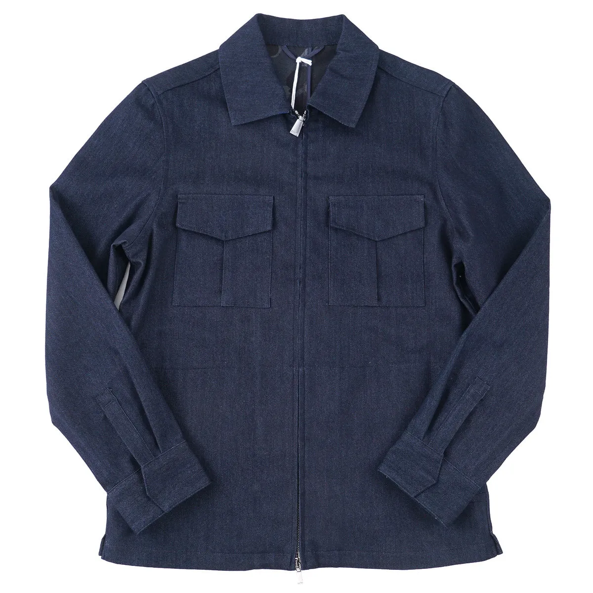 Manto Zip-Front Stretch Denim Jacket