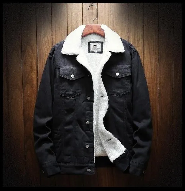 Men Winter Outerwear Denim Coats