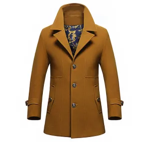 Mens Fashion Casual Mid-long thicken Trench Coat