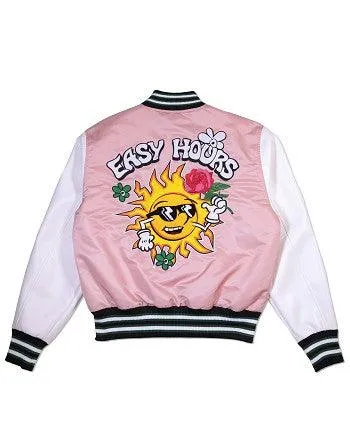 Mens Pink Spring Varsity Jacket