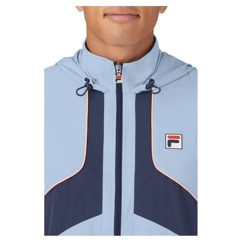 Men`s Solar Power Tennis Track Jacket Blue Chill and Fila Navy