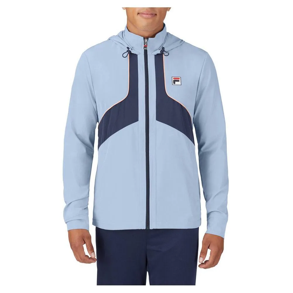 Men`s Solar Power Tennis Track Jacket Blue Chill and Fila Navy