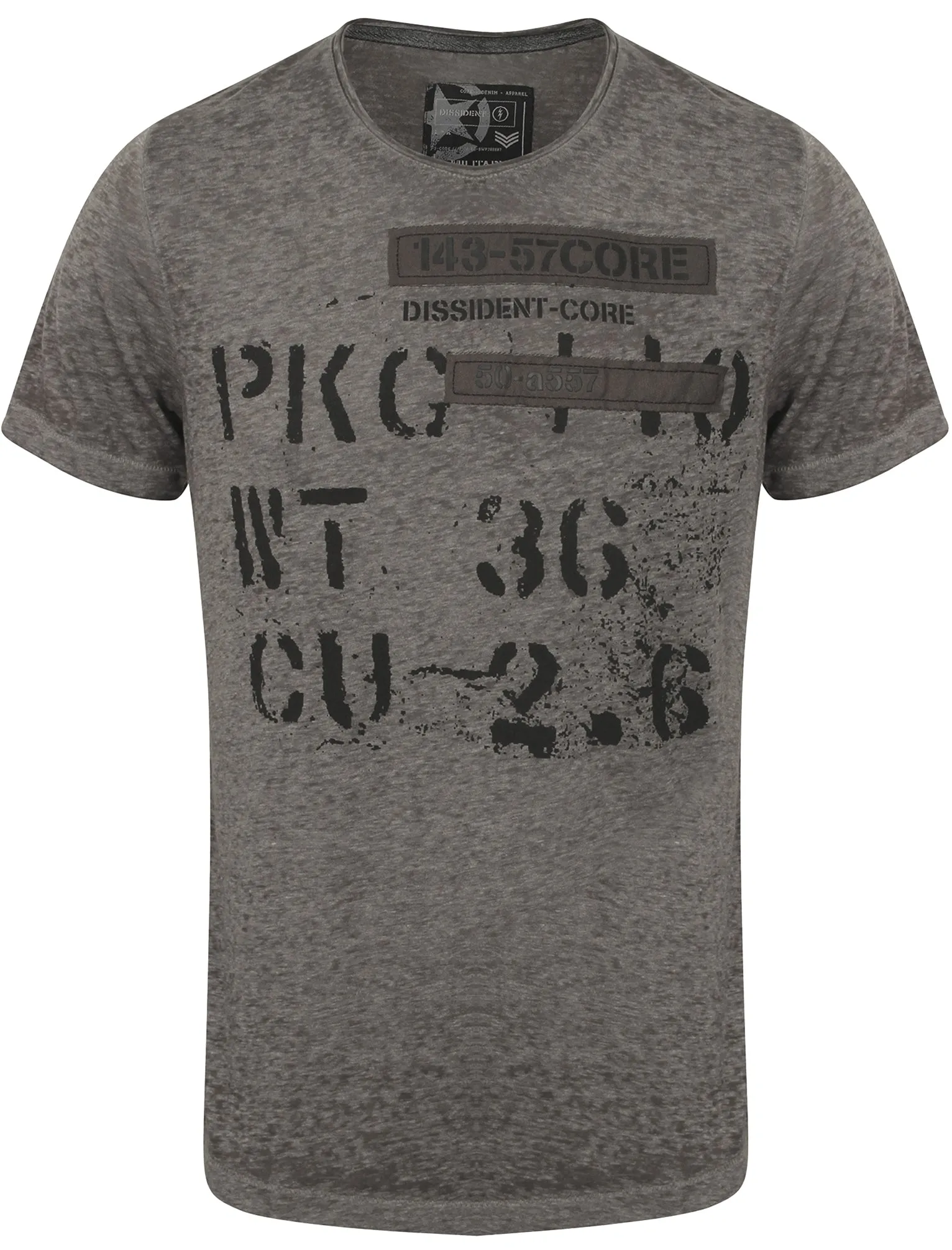 Milburn Burnout Motif T-Shirt in Raven Grey - Dissident