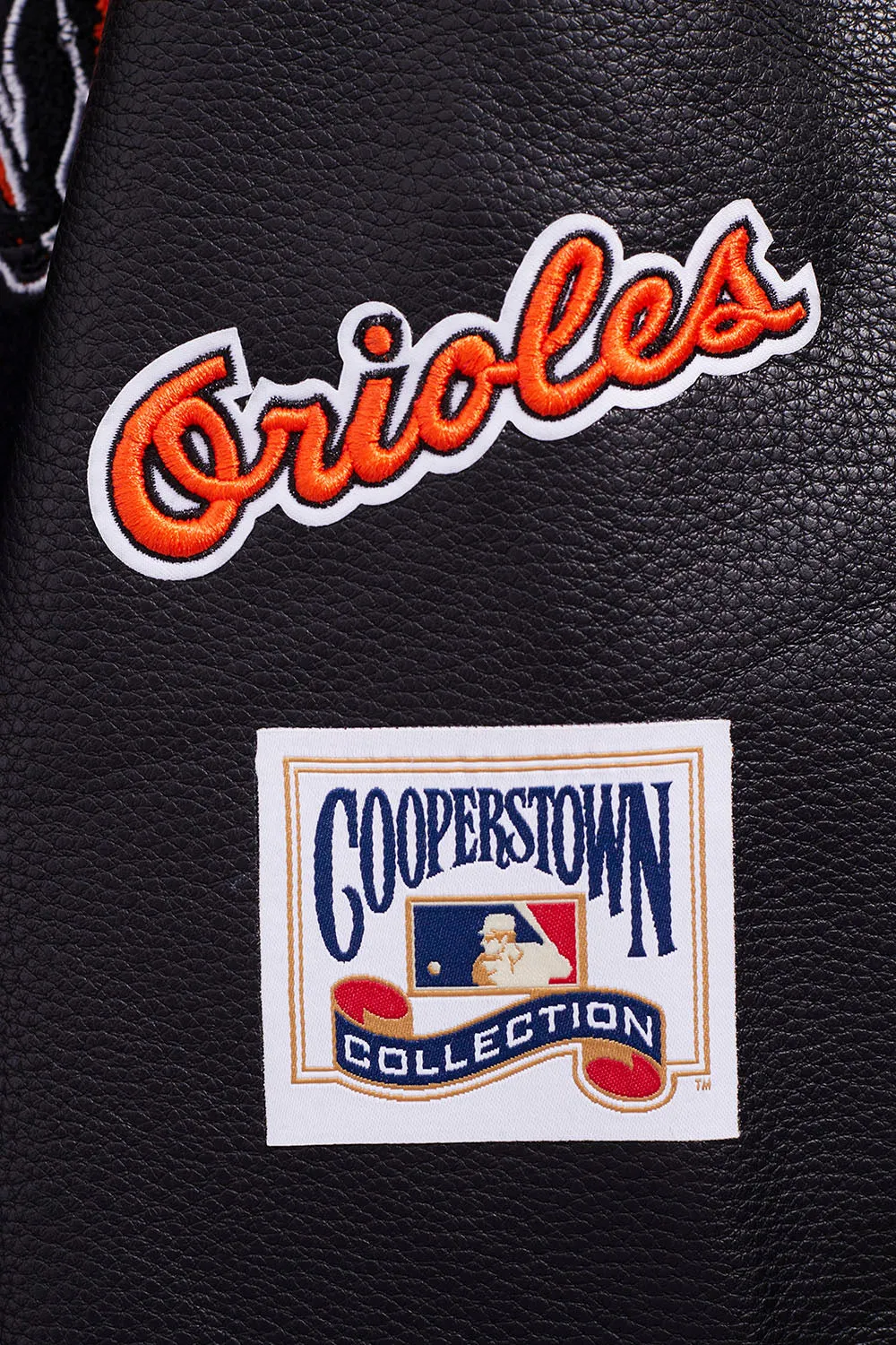 MLB BALTIMORE ORIOLES RETRO CLASSIC WOMEN'S RIB WOOL VARSITY JACKET (BLACK/ORANGE)