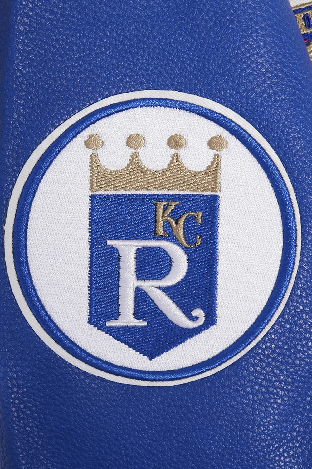 MLB KANSAS CITY ROYALS RETRO CLASSIC MEN'S RIB WOOL VARSITY JACKET (EGGSHELL/ UNIVERSITY BLUE)