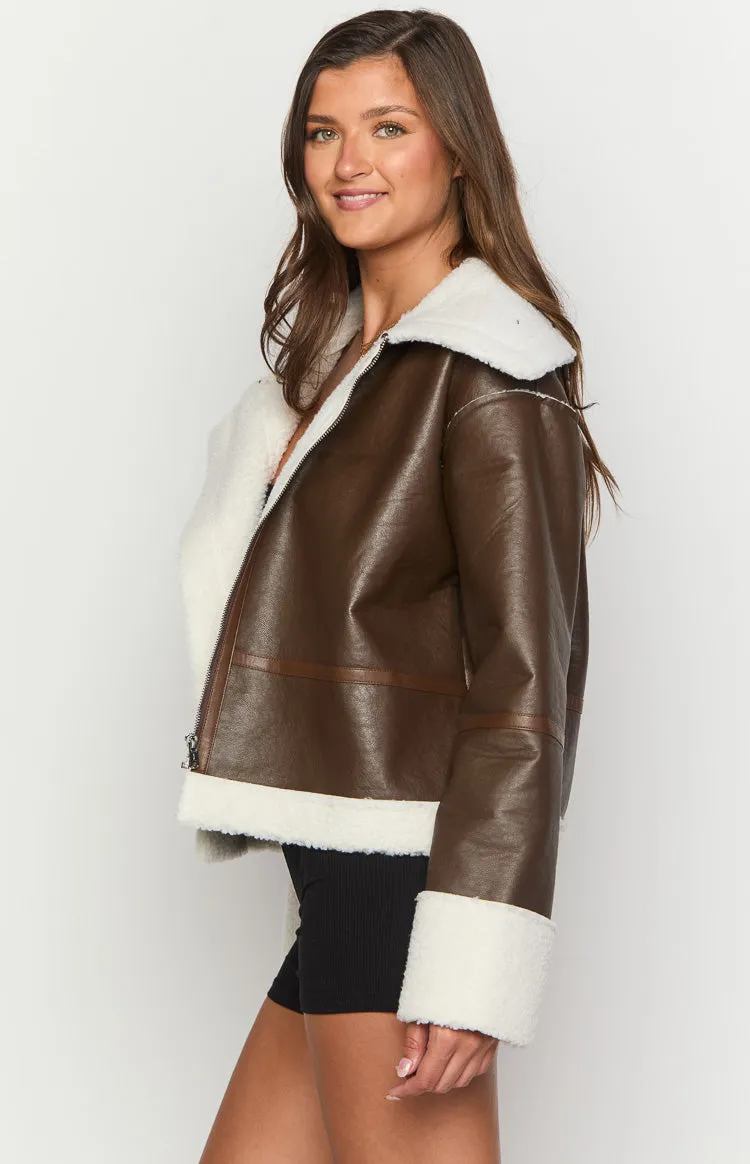 Myki Brown Sherpa Jacket