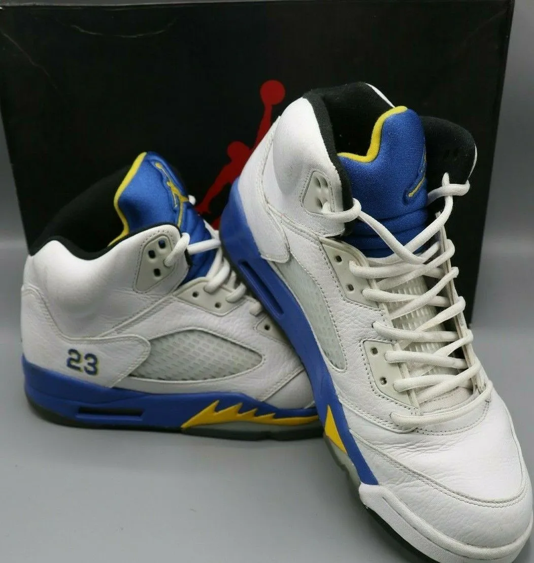 Nike Air Jordan 5 Retro Laney White/Varsity Blue Men's Size - 10 136027-189