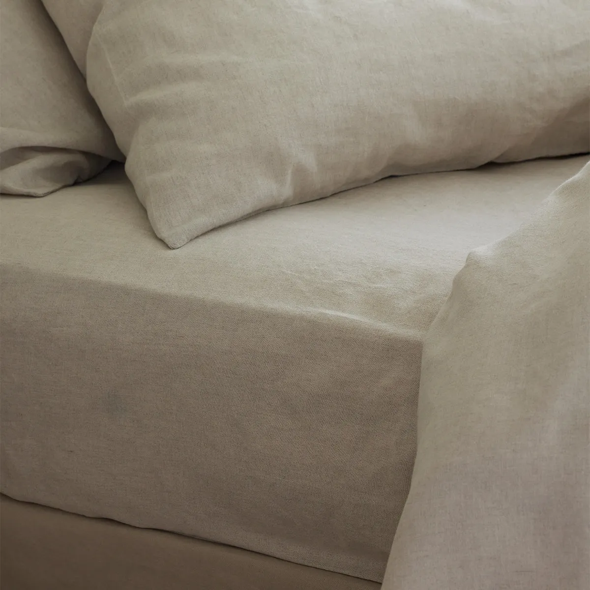 Oatmeal Linen Blend Fitted Sheet