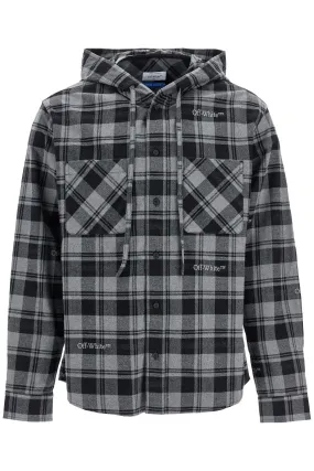 OFF-WHITE checked overshirt with hood