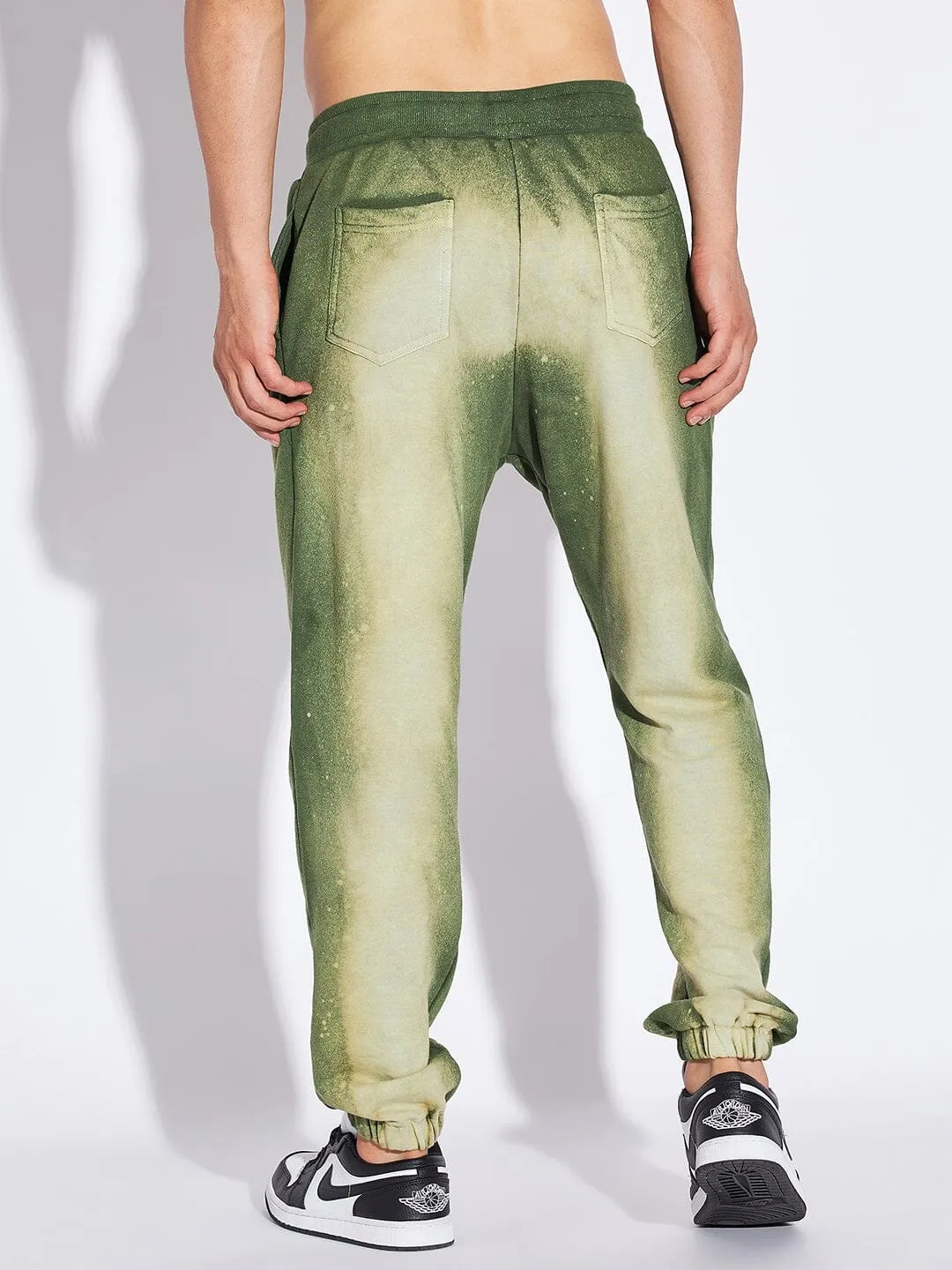 Olive Spray Bleached Relaxed Fit Jogger