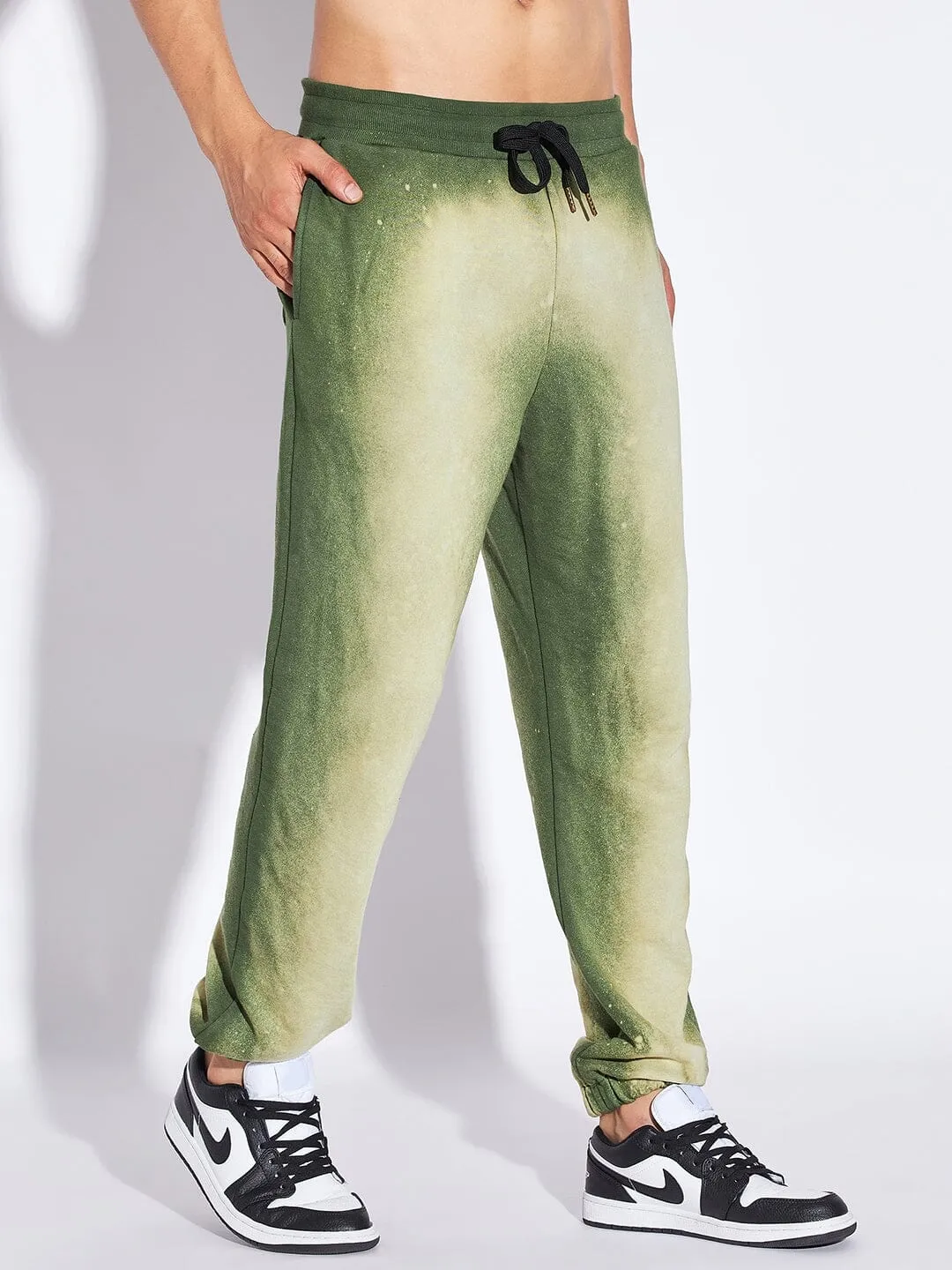 Olive Spray Bleached Relaxed Fit Jogger