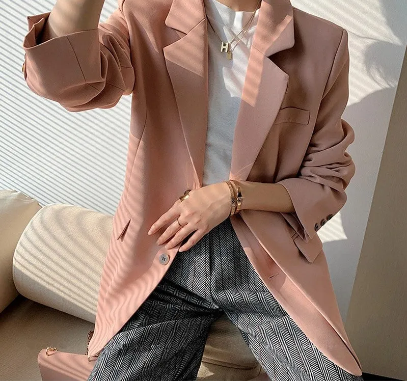 Pink Single Breasted Blazer