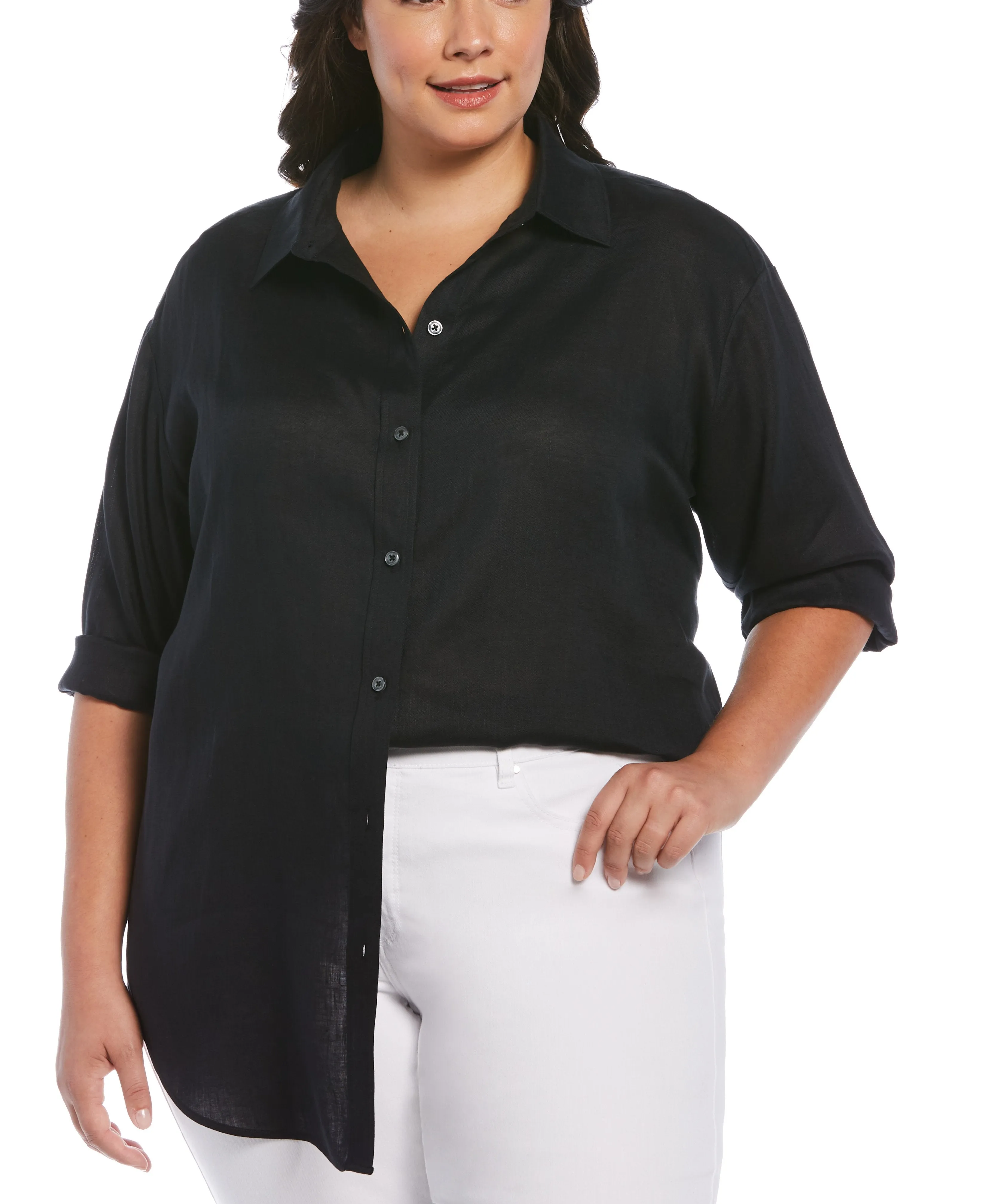 Plus Size Easy Linen Shirt