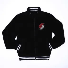 Portland Trail Blazers Breaking Ball Black Full Zip Sherpa Jacket