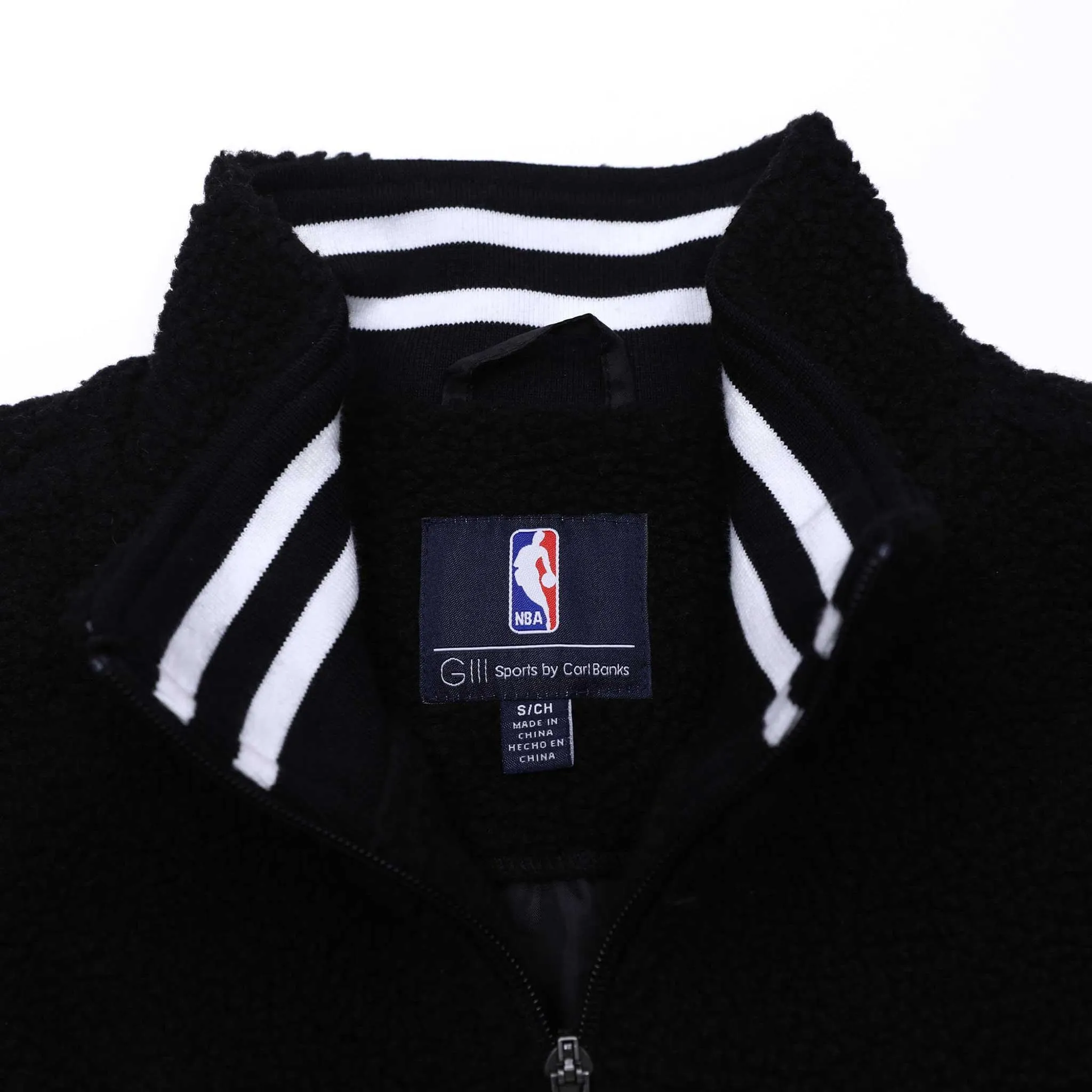 Portland Trail Blazers Breaking Ball Black Full Zip Sherpa Jacket