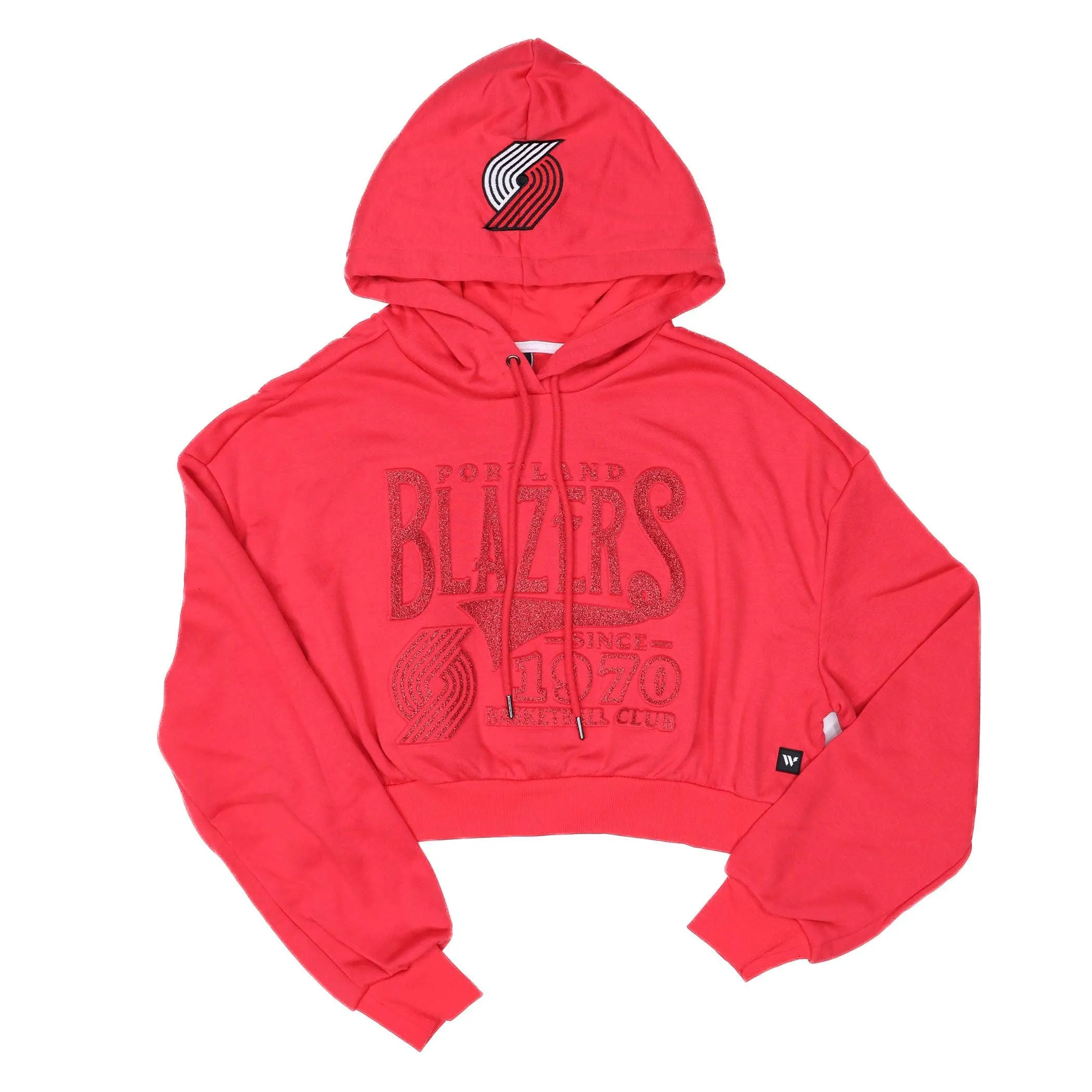 Portland Trail Blazers Wild Collective Women's Crop Glitter Hoodie