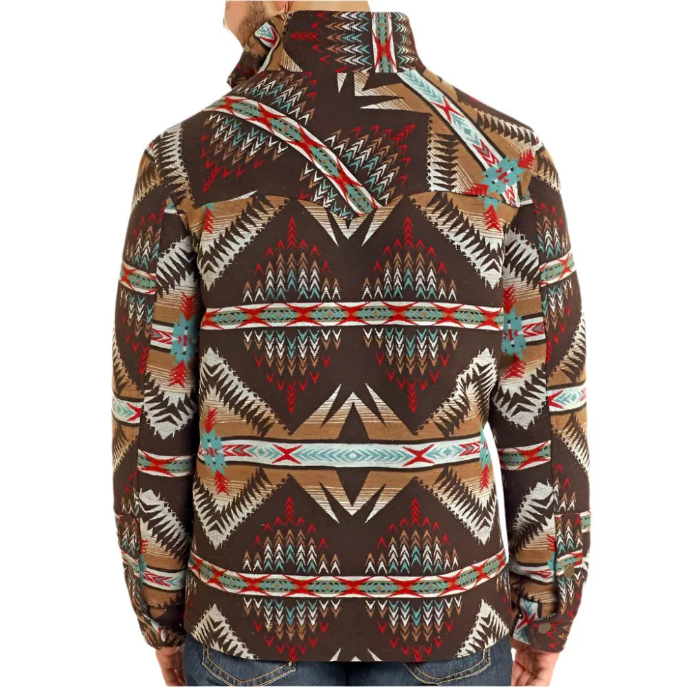 Powder River Men's Aztec Jacquard Jacket - Brown - DM92C04061