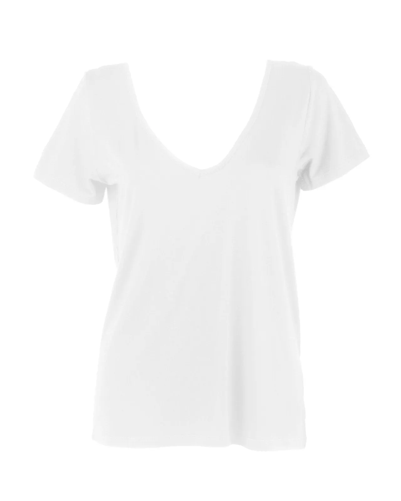 "The Marykate"- Lace Back Detail V-neck T-shirt (White)