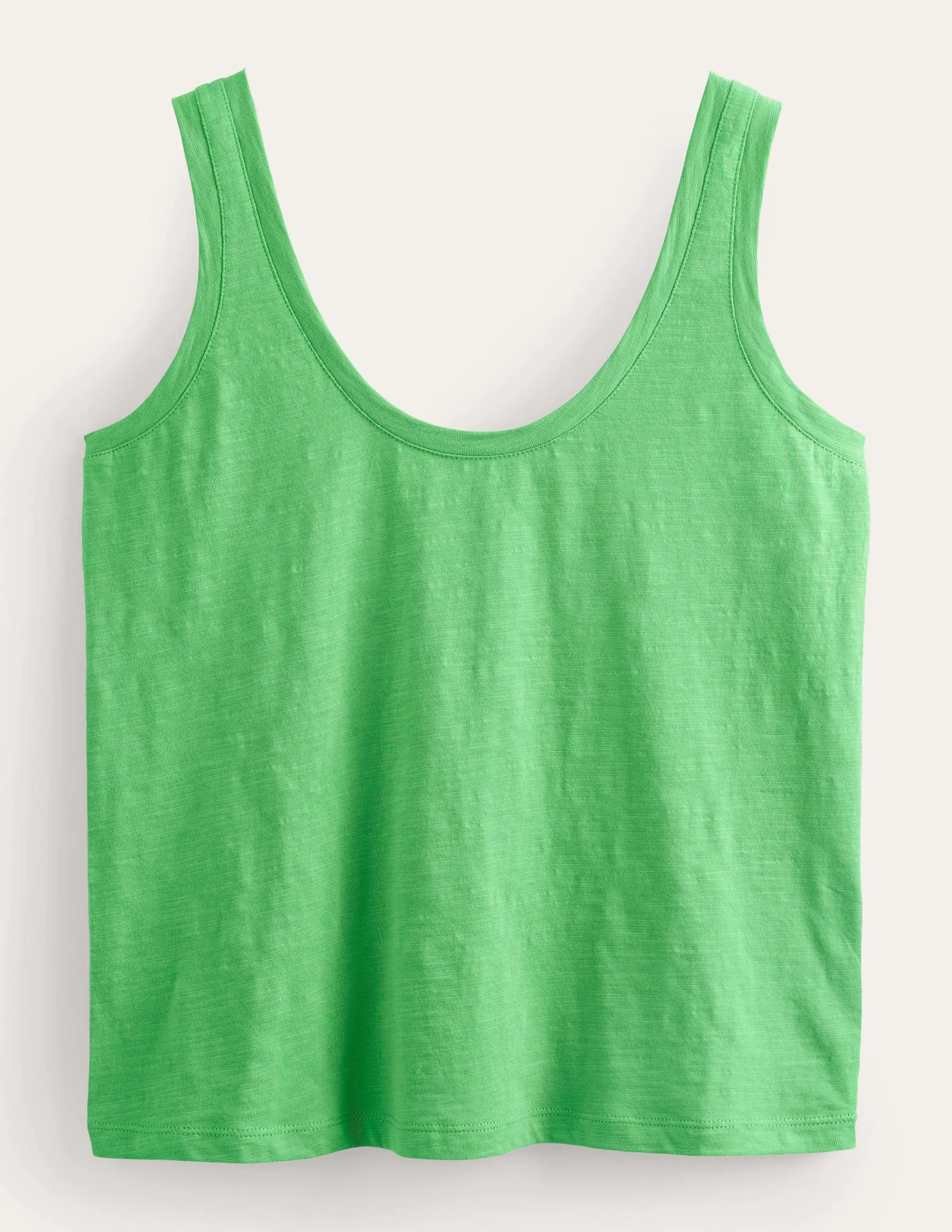 Relaxed Scoop Neck Vest-Green Bee