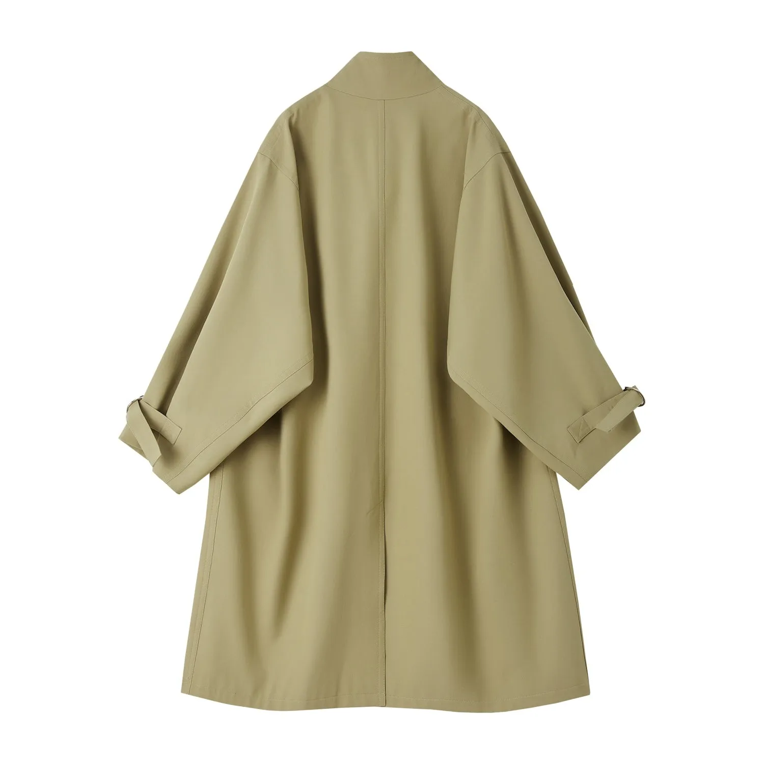 Retro Casual Silhouette Trench Coat In Khaki