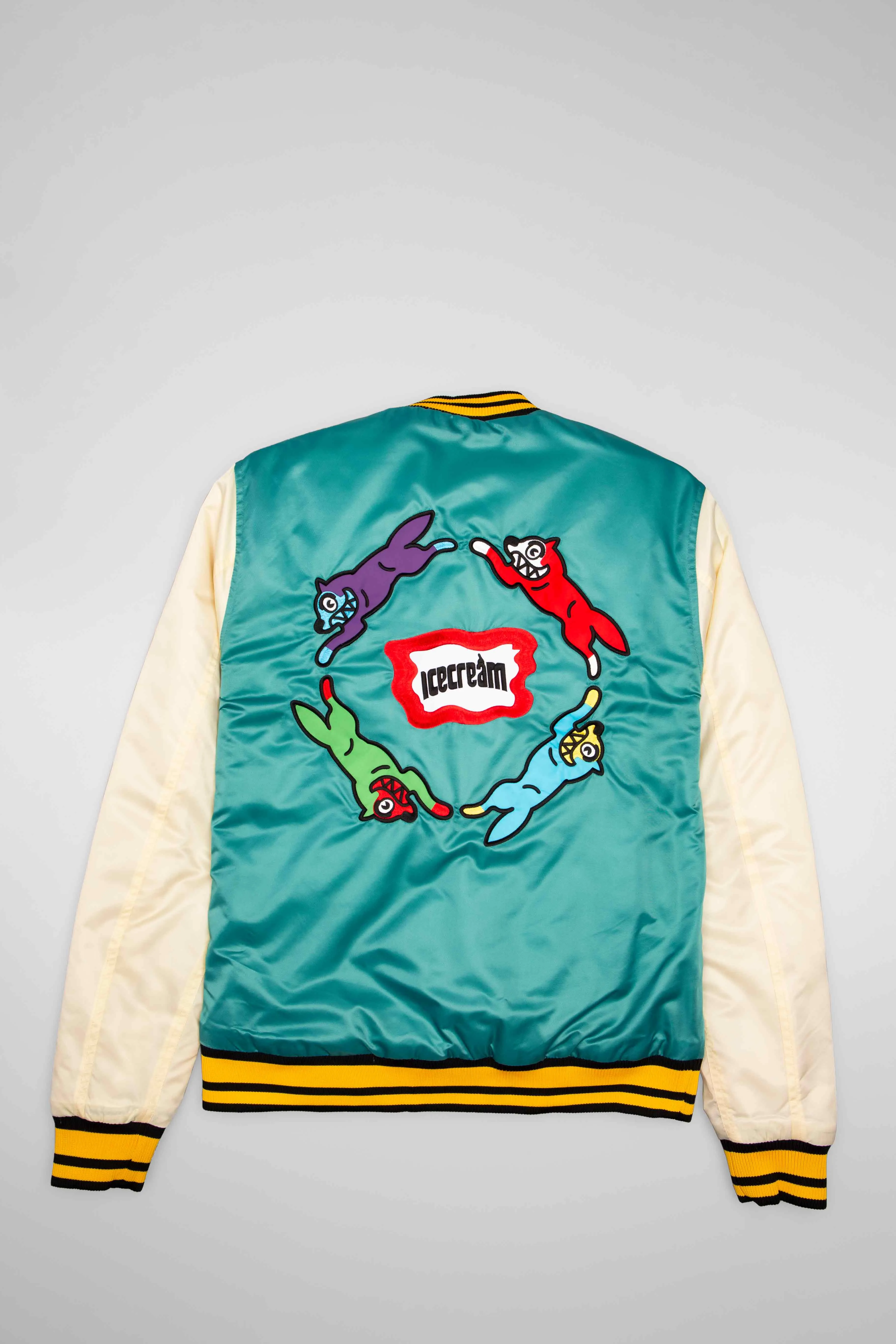 Retro Mens Varsity Jacket - Teal/Multi