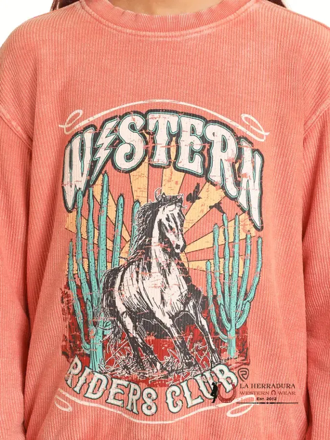 ROCK&ROLL CORAL GRAPHIC PULLOVER