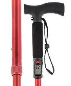 Scratch and Dent Red Healthy Exercise Adjustable Walking Cane w/ Digital Display V2195