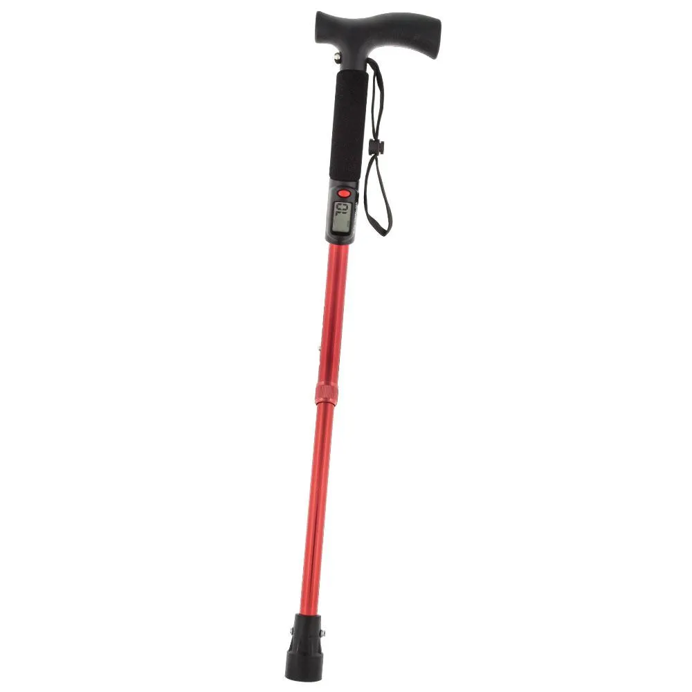 Scratch and Dent Red Healthy Exercise Adjustable Walking Cane w/ Digital Display V2195