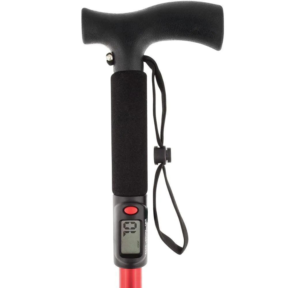 Scratch and Dent Red Healthy Exercise Adjustable Walking Cane w/ Digital Display V2195