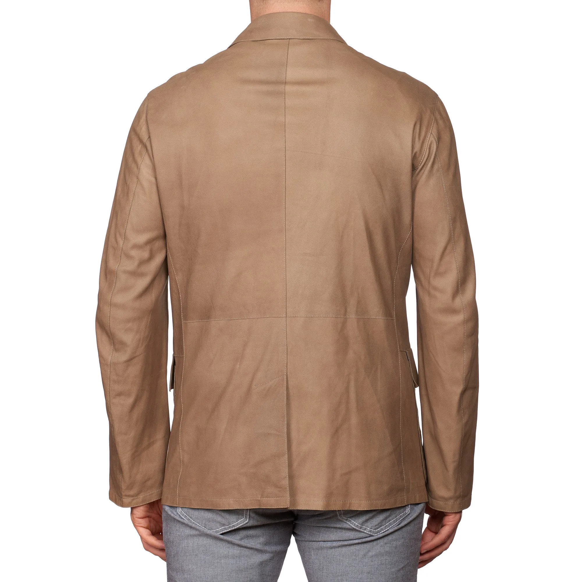 SERAPHIN Tan Suede Goat Leather Unlined Field Jacket FR 50 US M NEW