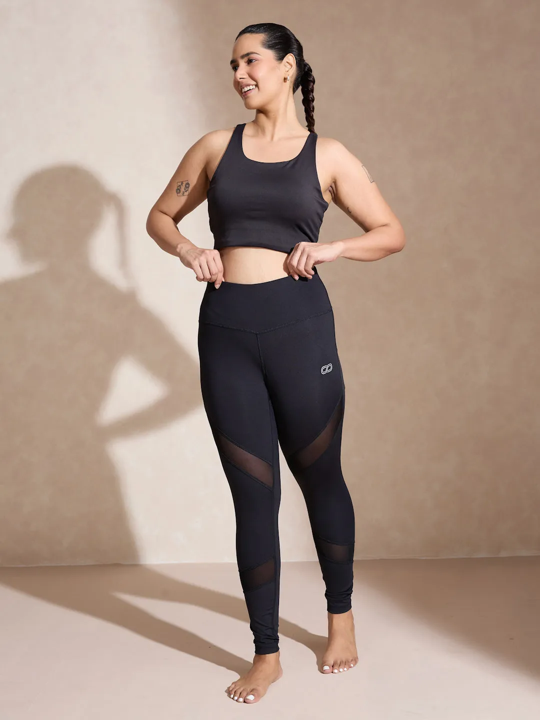 Silvertraq Mesh Cross Leggings Black