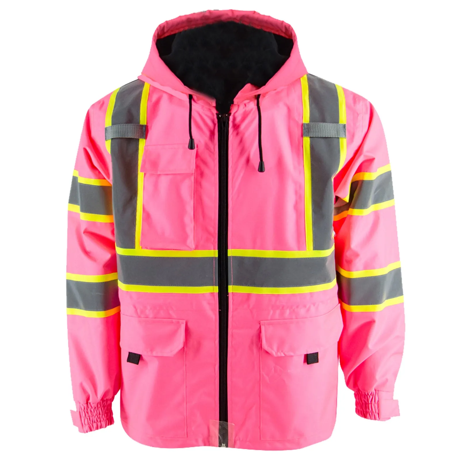 SMASYS Pink High Visibility Winter Safety Jackets for Women Construction Jackets for Men Mesh Fleece Inside