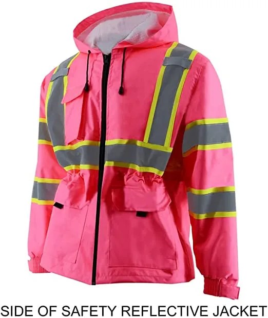 SMASYS Pink High Visibility Winter Safety Jackets for Women Construction Jackets for Men Mesh Fleece Inside