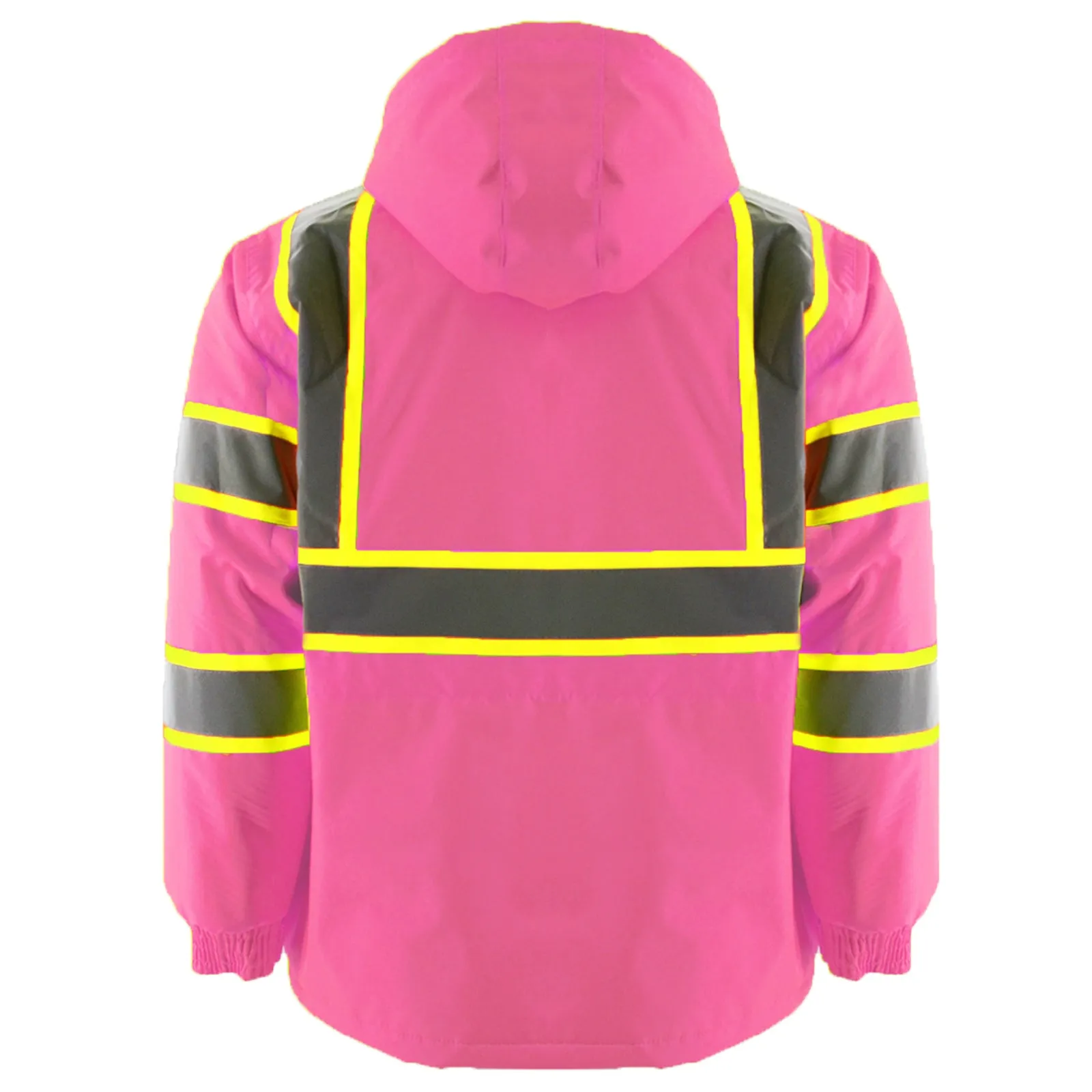 SMASYS Pink High Visibility Winter Safety Jackets for Women Construction Jackets for Men Mesh Fleece Inside