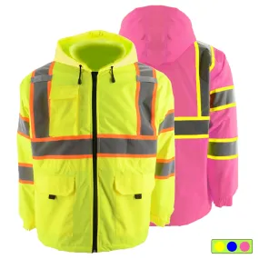 SMASYS Pink High Visibility Winter Safety Jackets for Women Construction Jackets for Men Mesh Fleece Inside