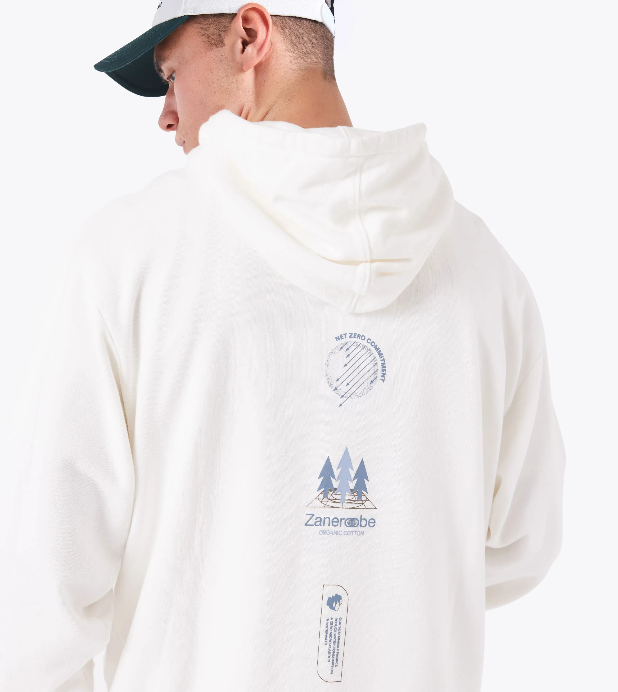 Sustainable Orgo Hood Sweat GD Vintage White