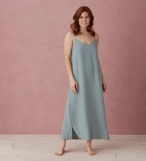 Teal 100% Linen Nightwear