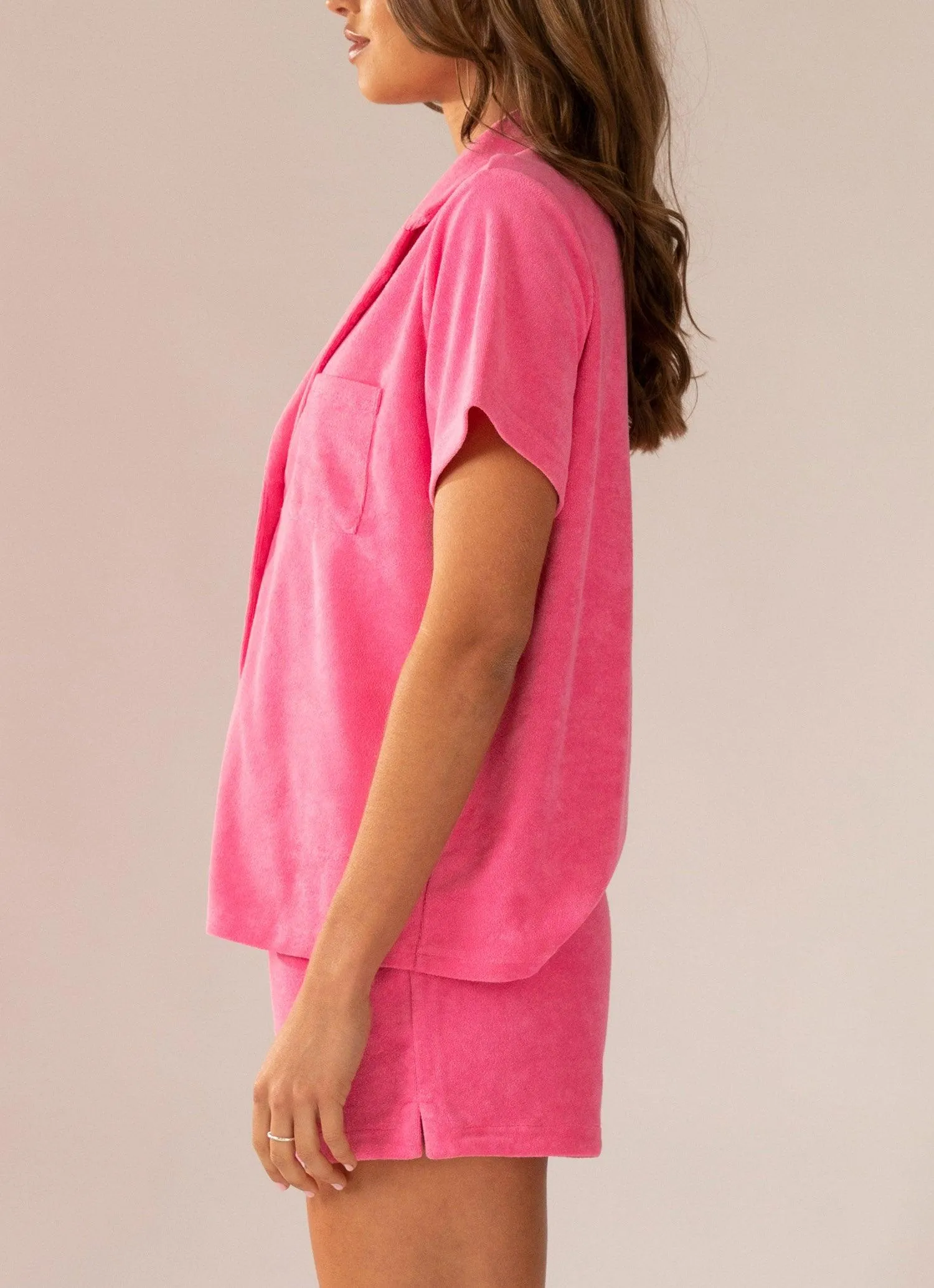 The Deep End Terry Shirt - Perry Pink