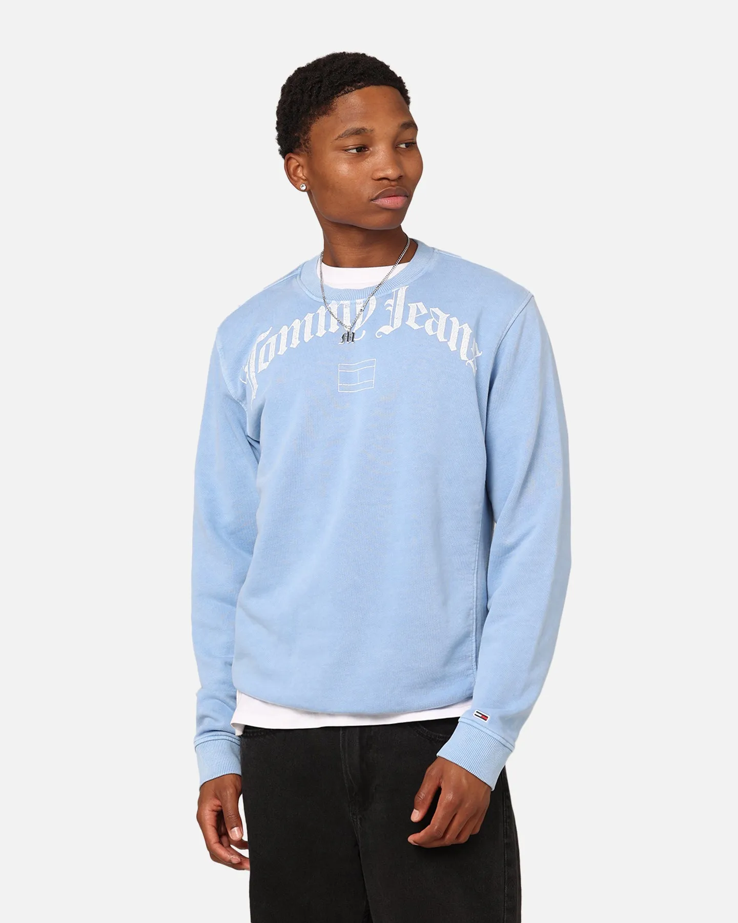 Tommy Jeans Relaxed Grunge Arch Crewneck Chambray Blue