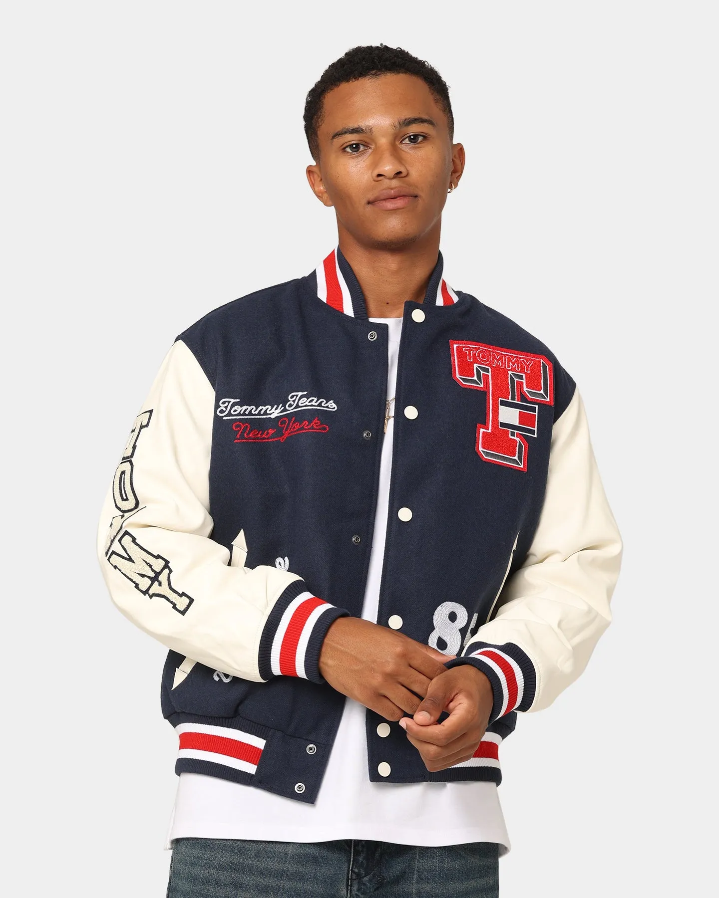 Tommy Jeans TJM Collegiate Letterman Jacket Twilight Navy