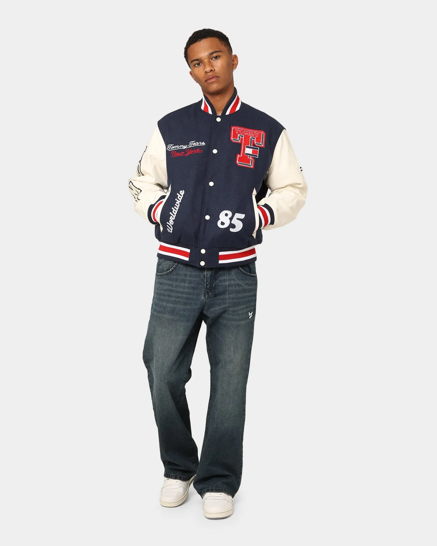 Tommy Jeans TJM Collegiate Letterman Jacket Twilight Navy