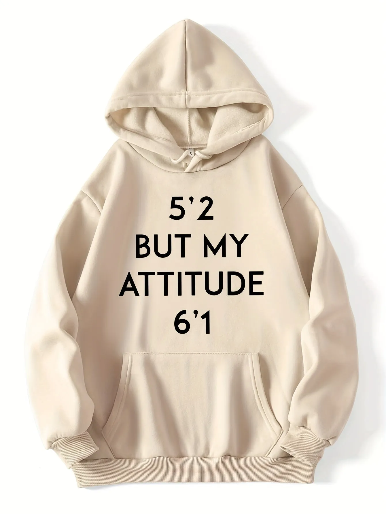 Trendy Letter Print Womens Hoodie - Stylish Kangaroo Pocket & Adjustable Drawstring Hood - Comfortable Long Sleeve Sweatshirt for Casual Wear