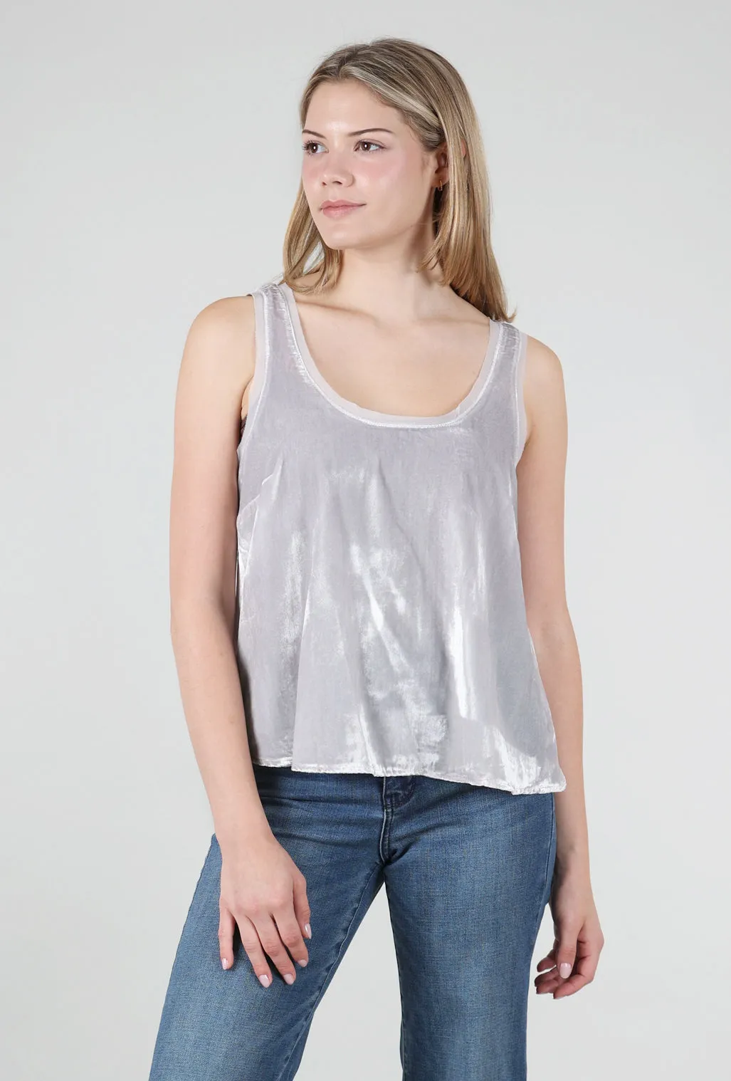 Velvet Swing Tank, Silver Champagne