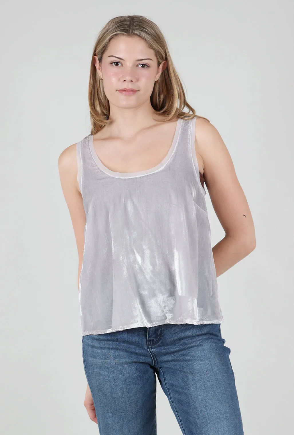 Velvet Swing Tank, Silver Champagne